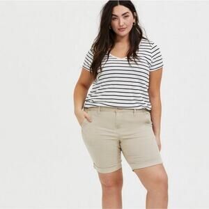 Torrid Khaki Tan Bermuda Stretch Twill Shorts 10